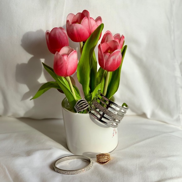 ✨Ann Taylor Silver Statement Ring w/ Faux Diamonds - Picture 8 of 8